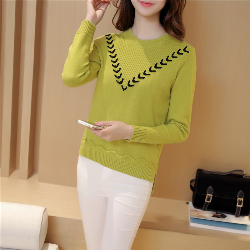 2016春季新款韩版糖果色针织衫 甜美修身必备单品