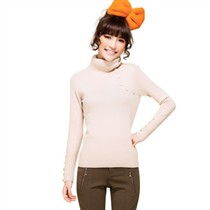 茵佳妮 新款女装高领珍珠装饰修身素色针织衫5124 1310 细节诠释优雅，针织里的珍珠美学